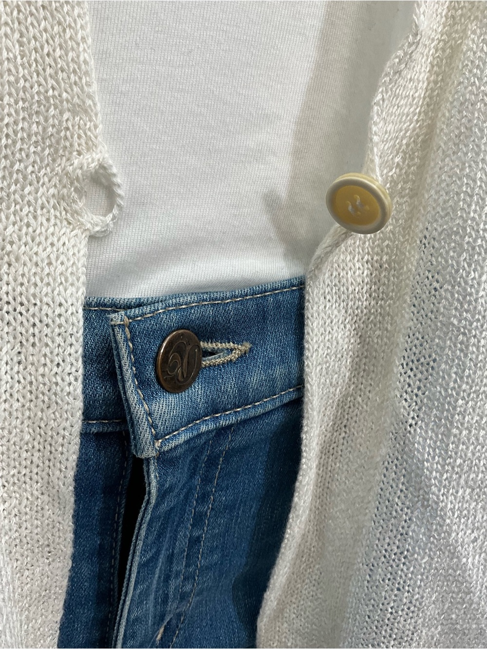BRUNELLO CUCINELLI White Sequin Sparkle Knit Cardigan Open Front Lightweight M - Picture 6 of 10
